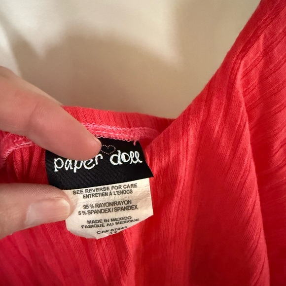 [12] Paper Doll Coral Sleeveless Dress - Picture 4 of 5